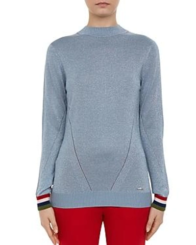 Shop Ted Baker Colour By Numbers Alexxaa Metallic Sweater In Light Blue