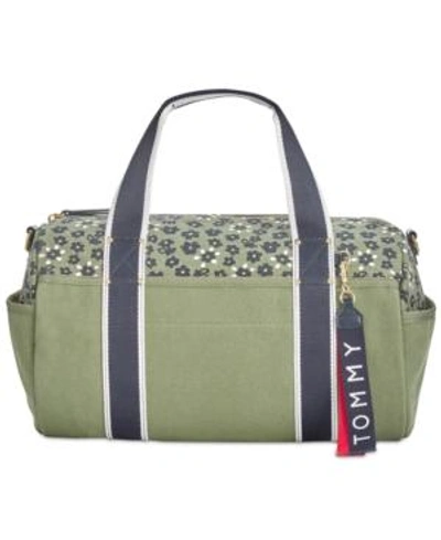 Shop Tommy Hilfiger Classic Tommy Floral Duffle In Olive/gold