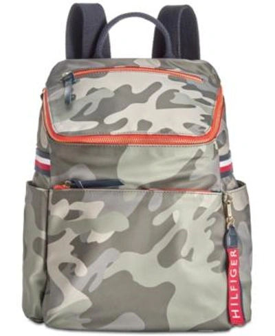 Shop Tommy Hilfiger Annada Nylon Backpack In Camo/gold