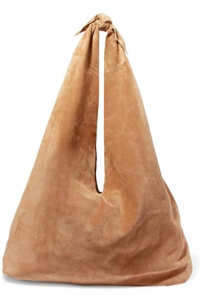 Shop The Row Bindle Suede Shoulder Bag In Beige