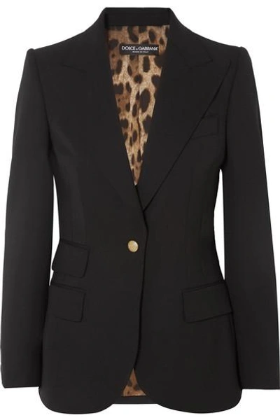 Shop Dolce & Gabbana Wool-blend Blazer In Black