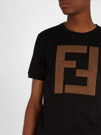Fendi Maxi Ff Logo Cotton Jersey T-shirt In F0qa1 Black | ModeSens