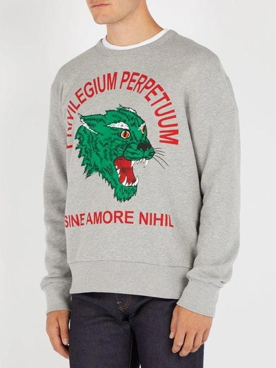Gucci Men's Green Panther Privilegium Graphic Sweatshirt, Dark Gray In Grey  | ModeSens