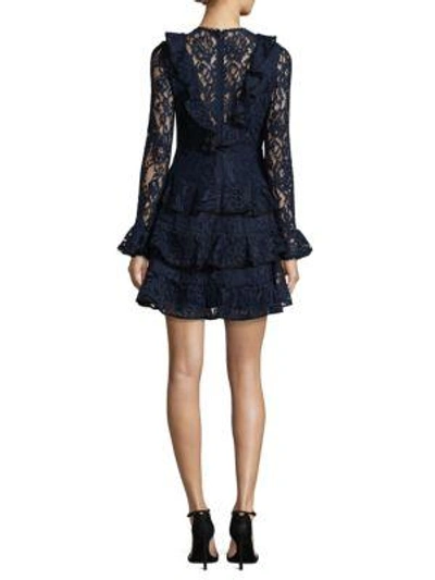 Shop Alexis Tracie Ruffle Mini Dress In Navy