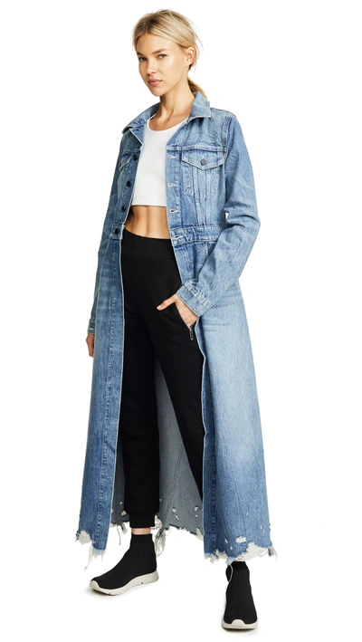 Shop Alexander Wang Fitted Trench Coat In Vintage Light Indigo