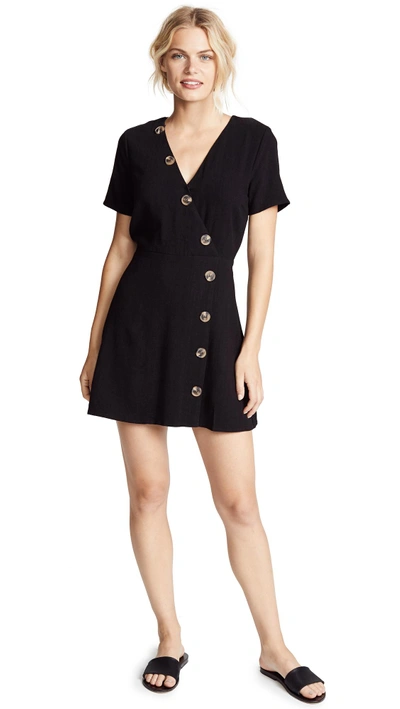 Shop Moon River Button Front Dress In Black