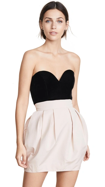 Shop Vatanika Strapless Bustier Dress In Black/pink