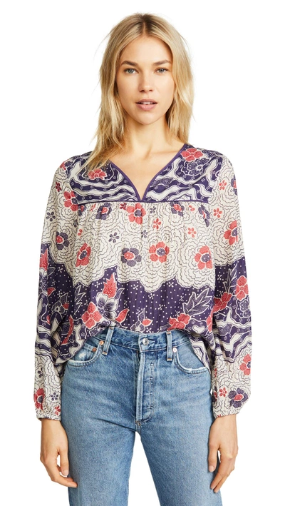 Shop Warm Printed Blouse In Orchid Multi