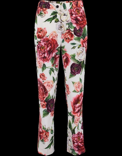 Shop Dolce & Gabbana Printed Tux Pant In Peonie