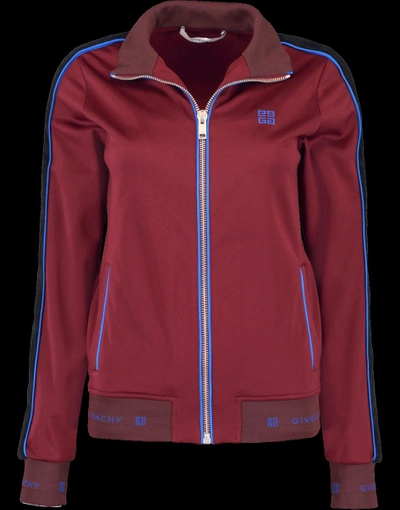 Shop Givenchy Track Jacket In Burgundy