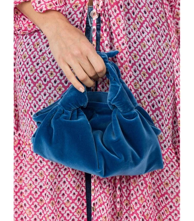Shop The Row Blue Ascot Velvet Small Bag