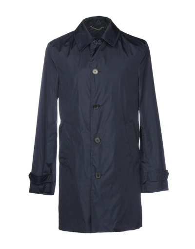 Shop Aquascutum Full-length Jacket In Dark Blue