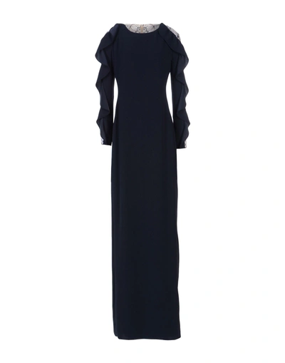 Shop Jenny Packham Long Dresses In Dark Blue