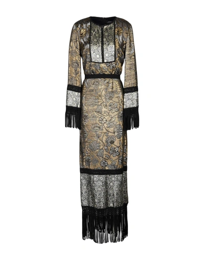 Shop Andrew Gn Long Dress In Gold