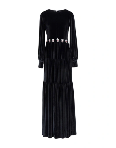 Shop Black Coral Long Dress In Black