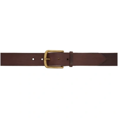Shop Maximum Henry Brown And Gold Standard Very Wide Belt In Dk.brn.brs