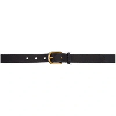 Shop Maximum Henry Black And Gold Slim Standard Belt In Blk.brss
