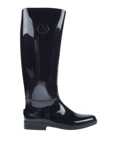 Shop Armani Jeans Boots In Dark Blue