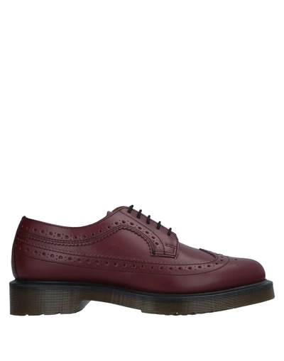 Shop Dr. Martens' Laced Shoes In Maroon