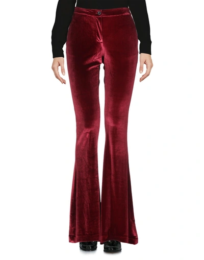 Shop Black Coral Casual Pants In Maroon