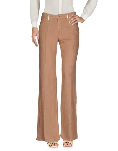 Shop Armani Jeans Casual Pants In Camel