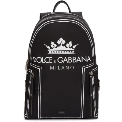 Shop Dolce & Gabbana Dolce And Gabbana Black Dg Logo Backpack In Hnr18 Black