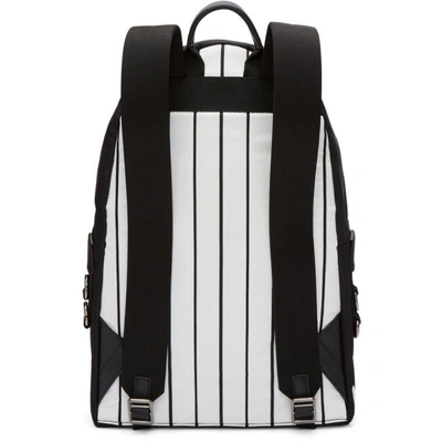Shop Dolce & Gabbana Black Striped King Backpack In Hwt26 Black