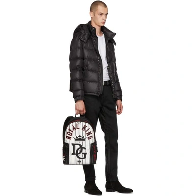 Shop Dolce & Gabbana Black Striped King Backpack In Hwt26 Black