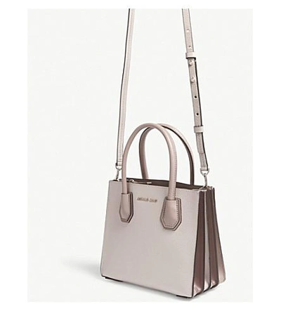 Shop Michael Michael Kors Mercer Grained Leather Tote In Soft Pink
