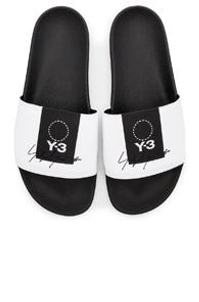 Shop Y-3 Yohji Yamamoto Adilette In White