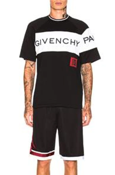 Shop Givenchy Color Block Logo Tee In Black