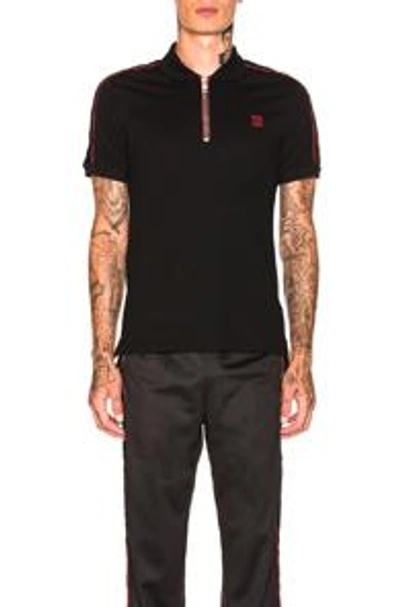 Shop Givenchy Zip Polo In Black,red