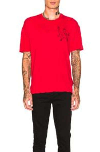 Shop Adaptation Los Angeles Cotton Cashmere Tee In Red. In Lipstick