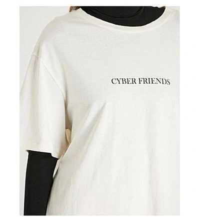 Shop We11 Done Cyber Friends Cotton-jersey T-shirt In White