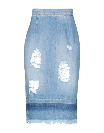 Shop Marco Bologna Denim Skirt In Blue