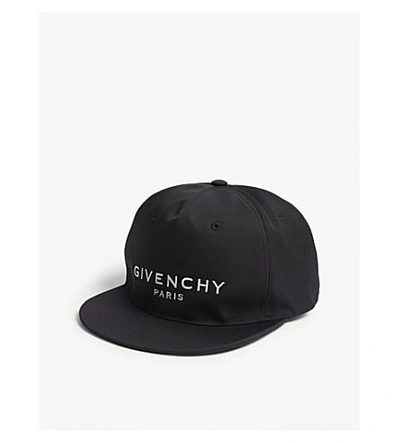 Shop Givenchy Logo-embroidered Woven Strapback Cap In Black