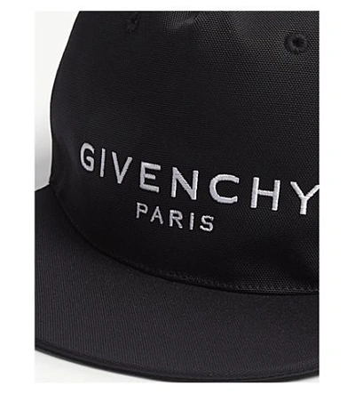 Shop Givenchy Logo-embroidered Woven Strapback Cap In Black
