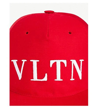 Shop Valentino Vltn Baseball Cap In Red White