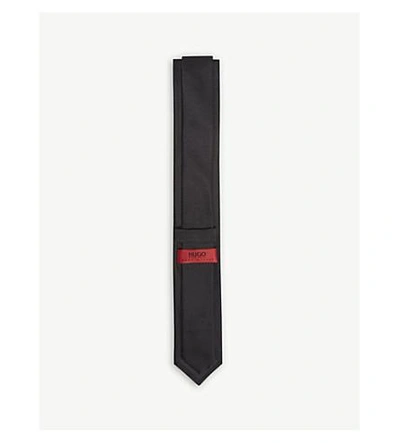 Shop Hugo Pin Dot Silk Tie In Black