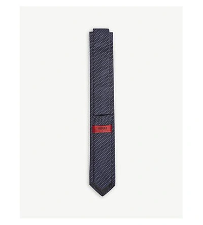 Shop Hugo Pin Dot Silk Tie In Light/pastel Blue
