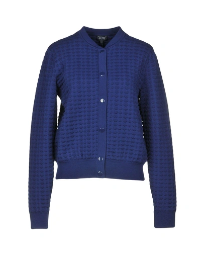 Shop Armani Jeans Cardigan In Bright Blue