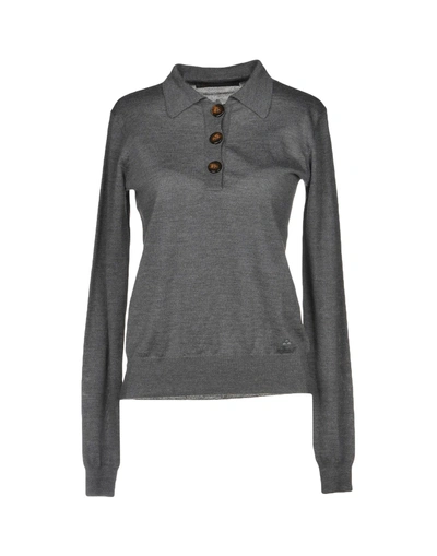 Shop Peuterey Woman Sweater Grey Size 12 Virgin Wool