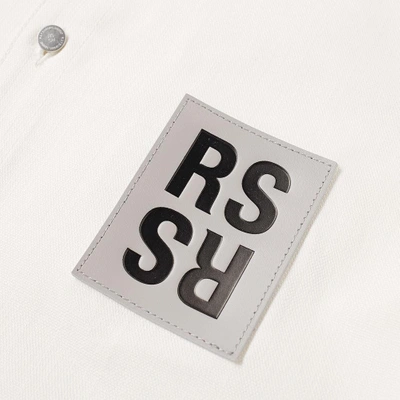 Shop Raf Simons Patch Denim Shirt In White