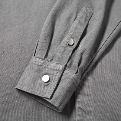 Shop Raf Simons Patch Denim Shirt In Grey