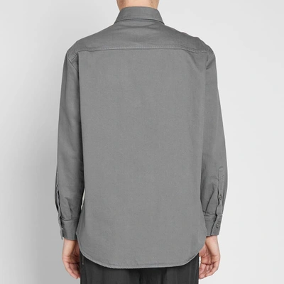 Shop Raf Simons Patch Denim Shirt In Grey