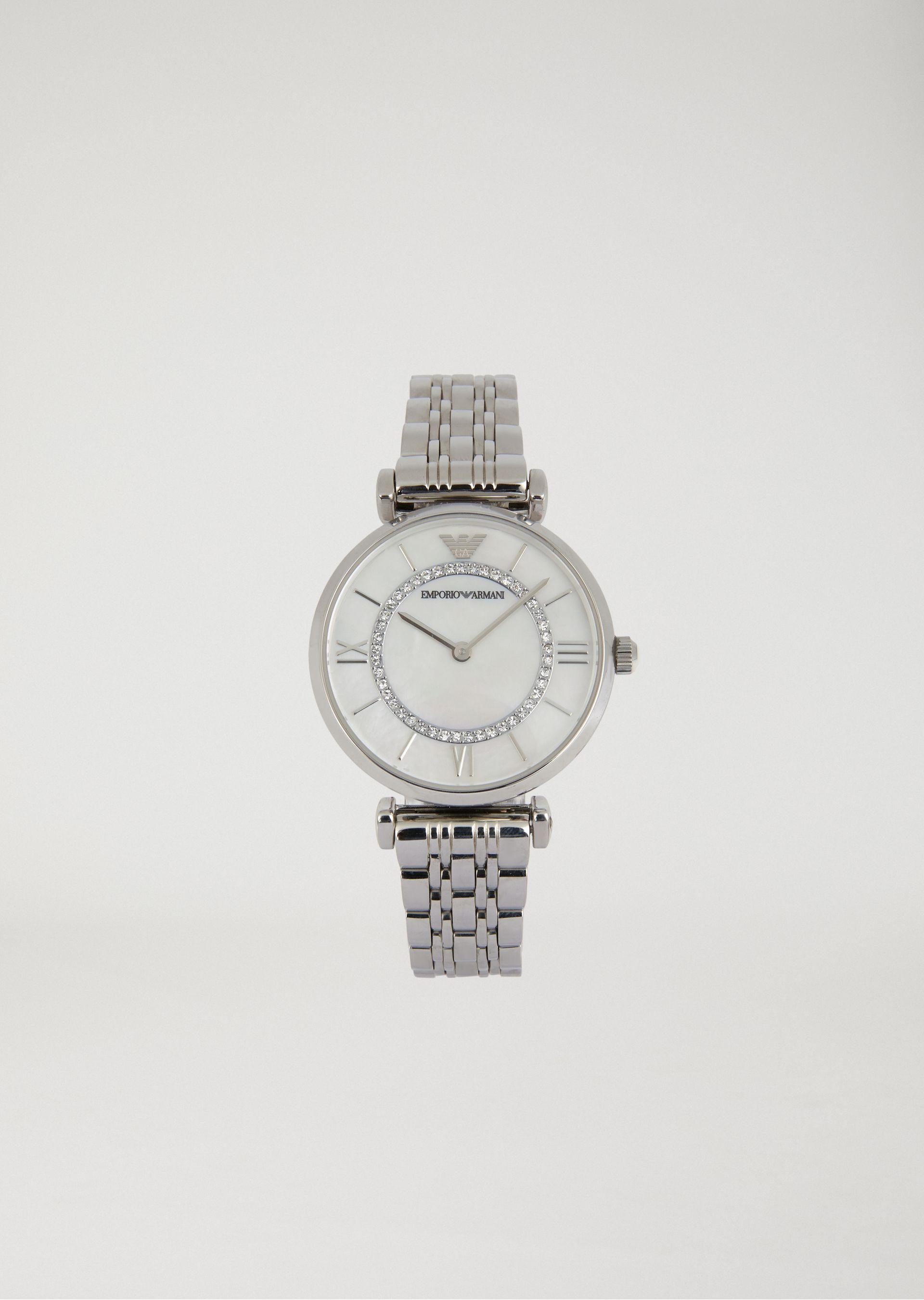 silver watch armani