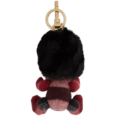 Shop Burberry Red Thomas Busby Keychain In Parade Red