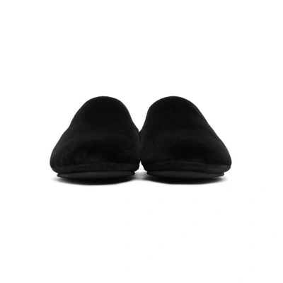 Shop Dolce & Gabbana Black Velvet Slip-on Loafers In 80999 Black