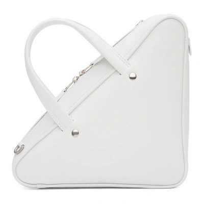 Shop Balenciaga White Xs Triangle Chain Bag In 9000 White