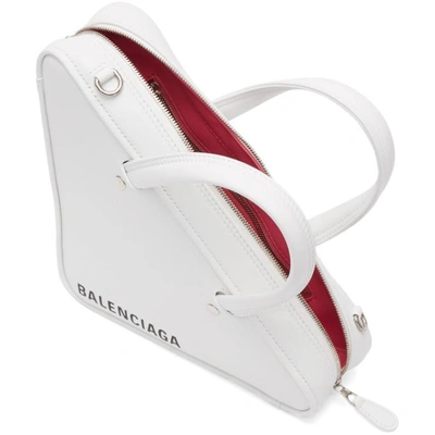 Shop Balenciaga White Xs Triangle Chain Bag In 9000 White